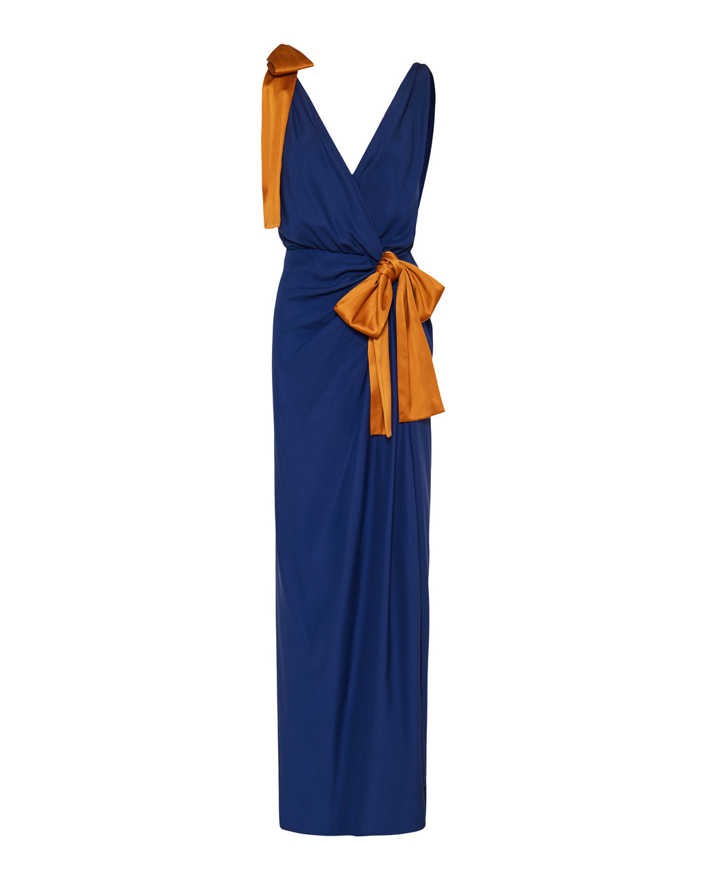 Draped silk satin dress