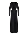 Bezel quartz ruched long sleeve dress