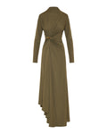 Bottega Veneta Asymmetric embellished gathered jersey maxi dress