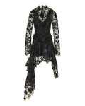 Mcqueen Floral jacquard asymmetric mini dress