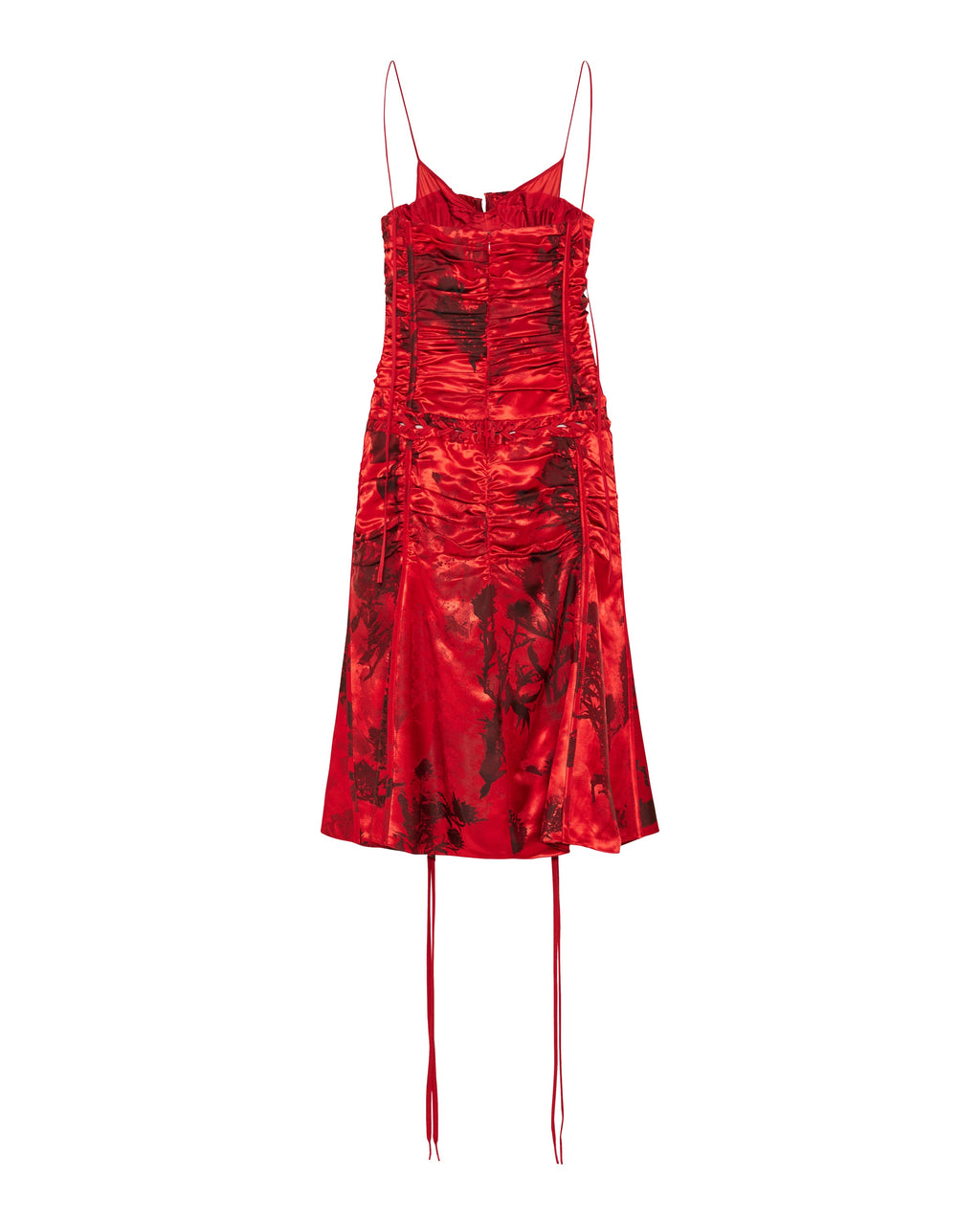 Mcqueen Lace-up ruched midi dress
