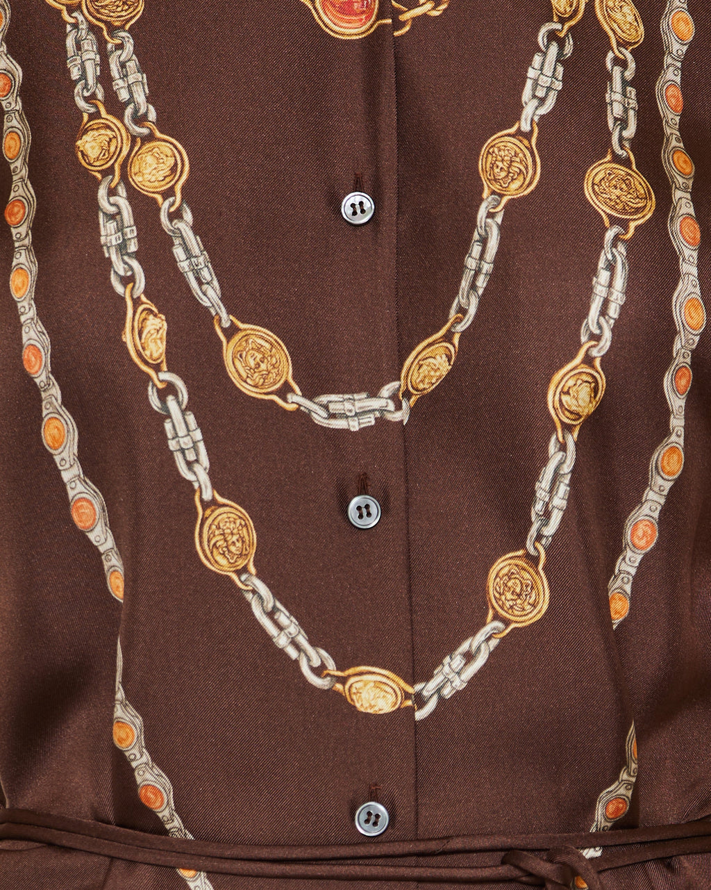 Printed silk-twill mini shirt dress