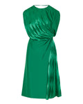Jacquard silk draped midi dress