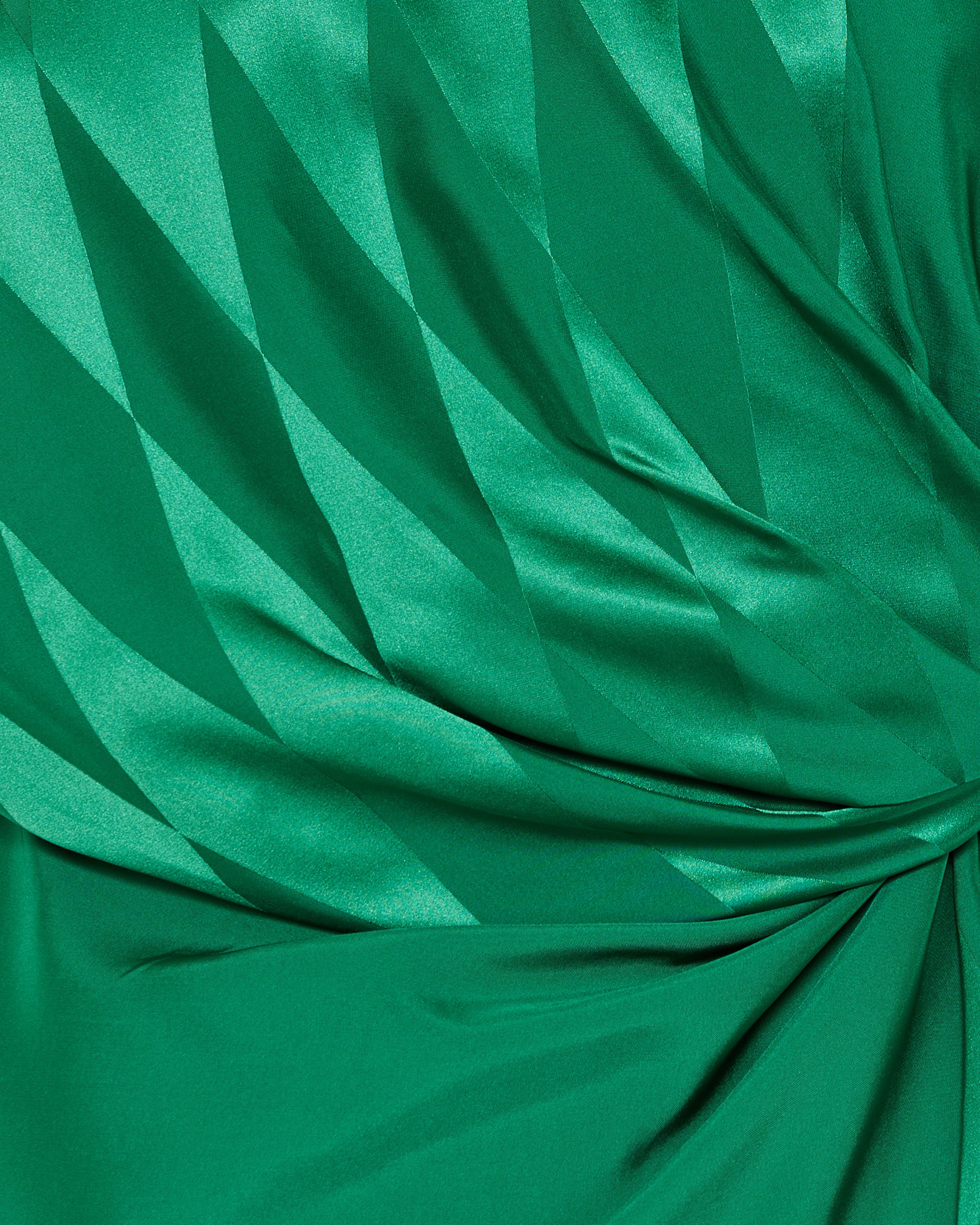 Jacquard silk draped midi dress