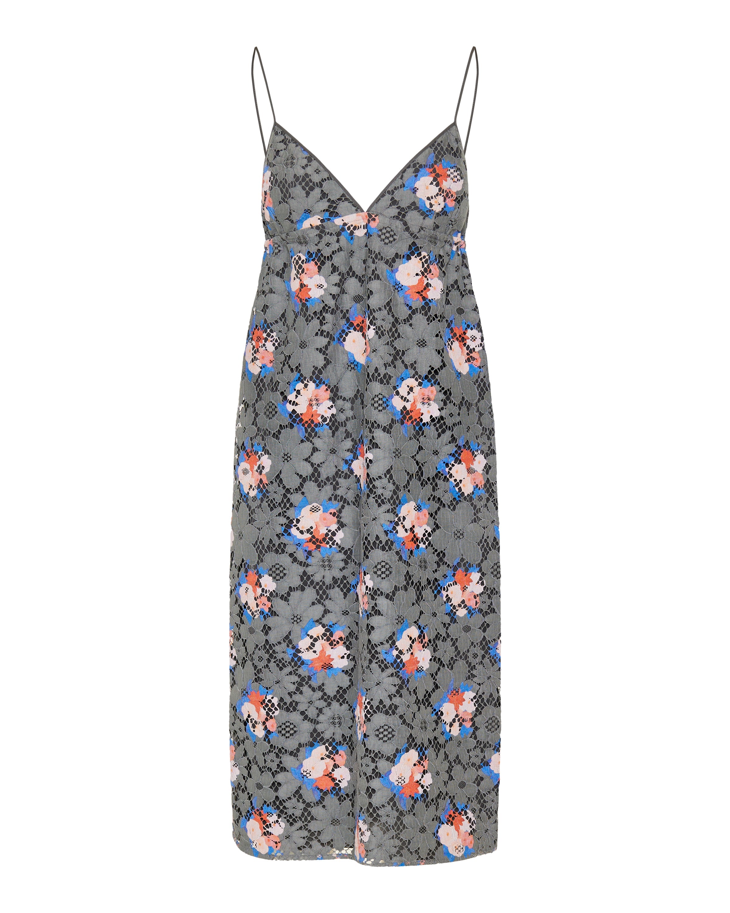 Lace printed midi dress