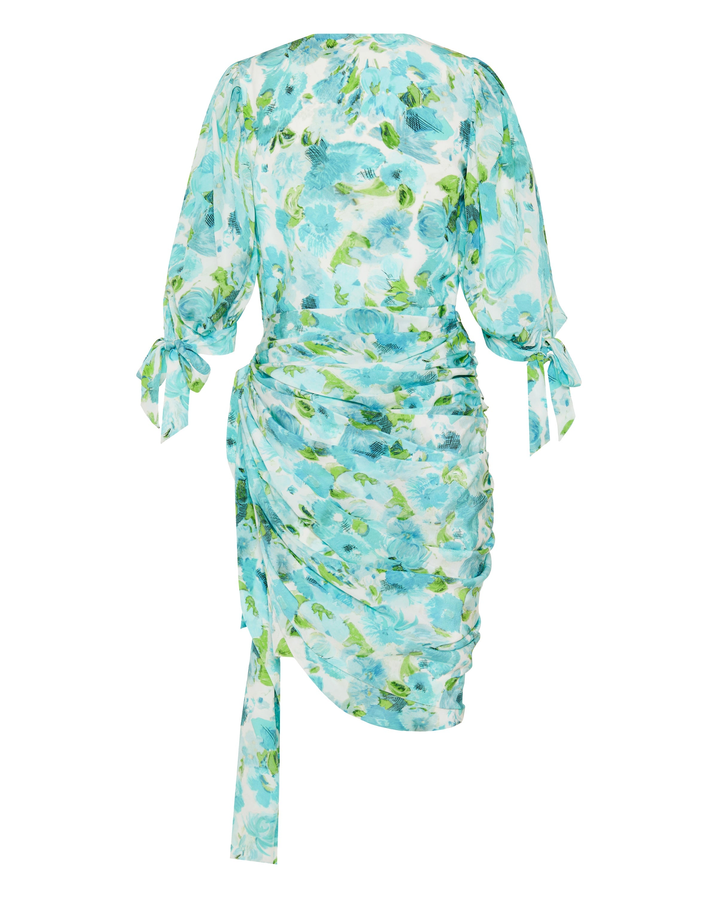 Chloé Draped floral print silk mini dress