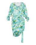 Chloé Draped floral print silk mini dress
