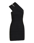 Hervé Léger Icon One-Shoulder mini dress