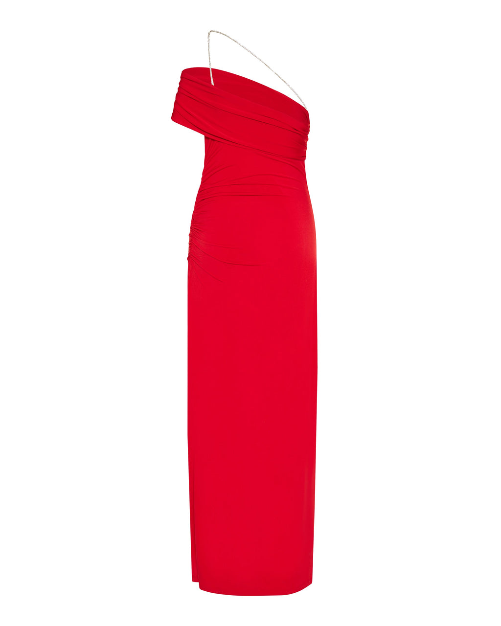 Hervé Léger Olivia asymmetrical jersey gown with crystal trim