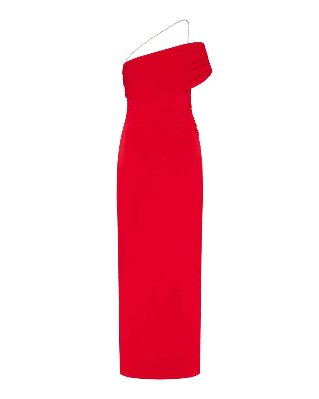 Hervé Léger Olivia asymmetrical jersey gown with crystal trim