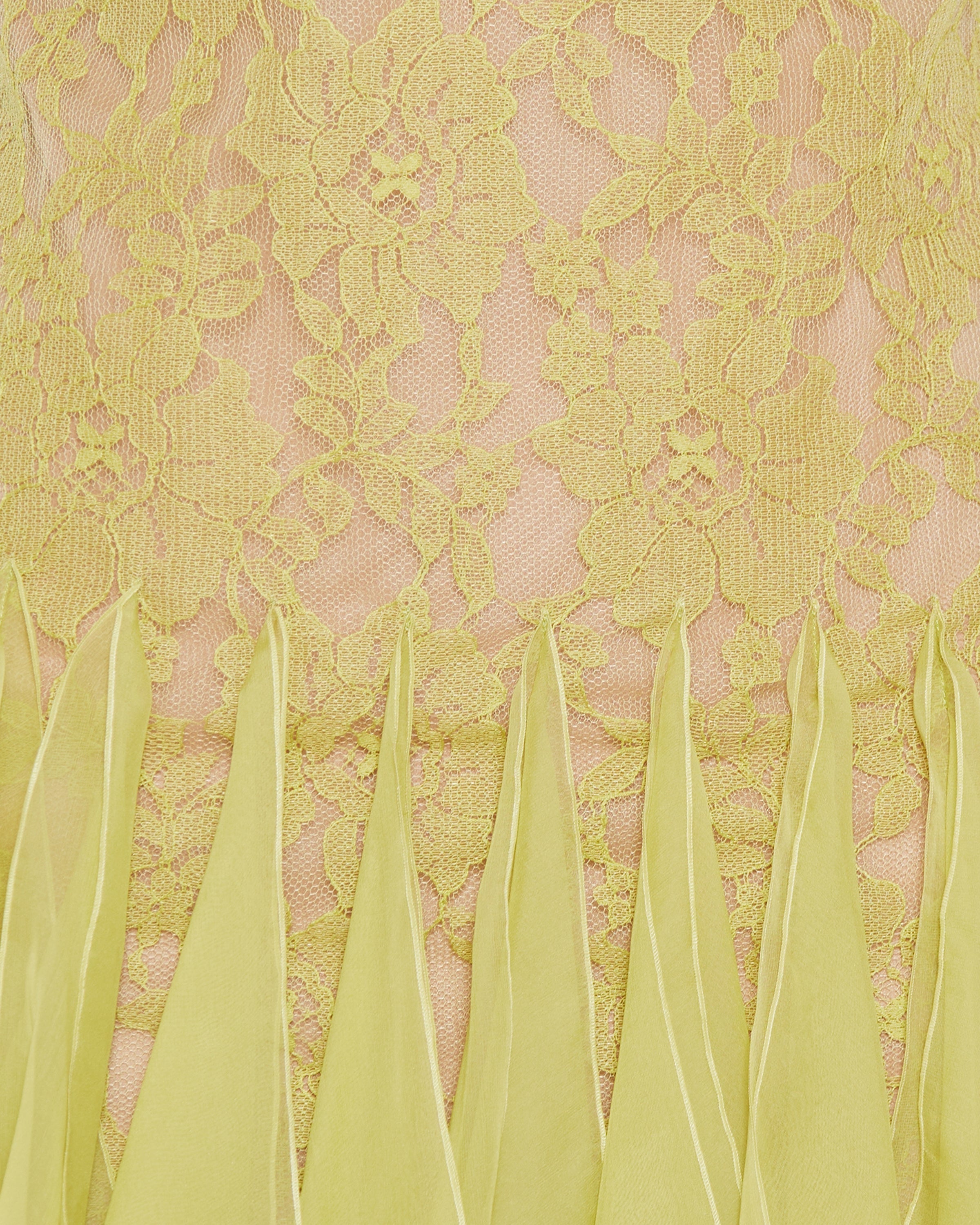 Lace flounced mini dress