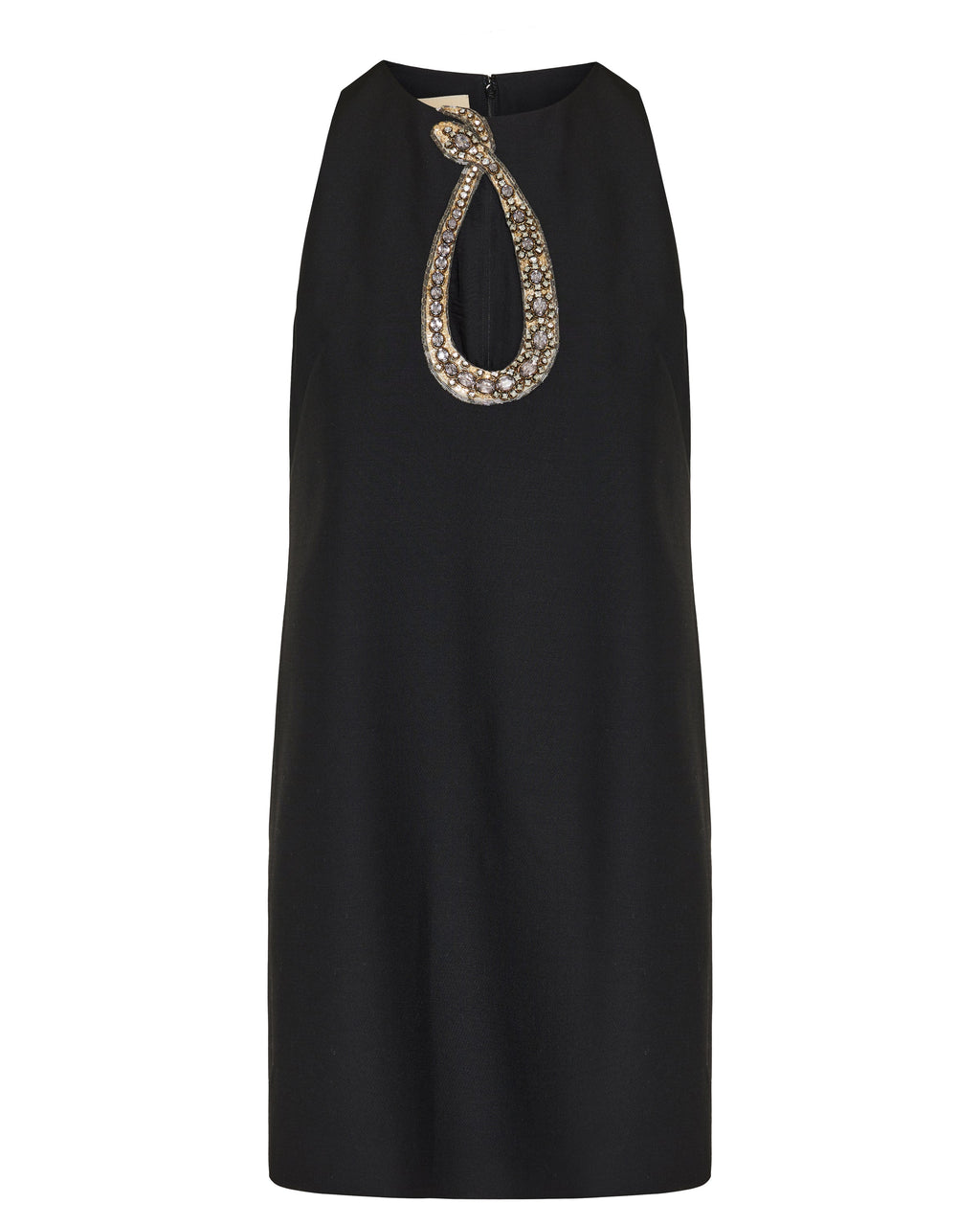 Embellished crepe snake mini dress