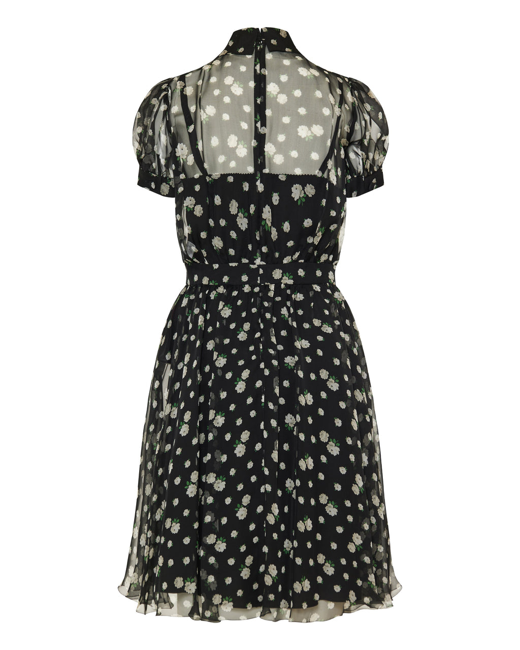 Rose and polka dot chiffon dress