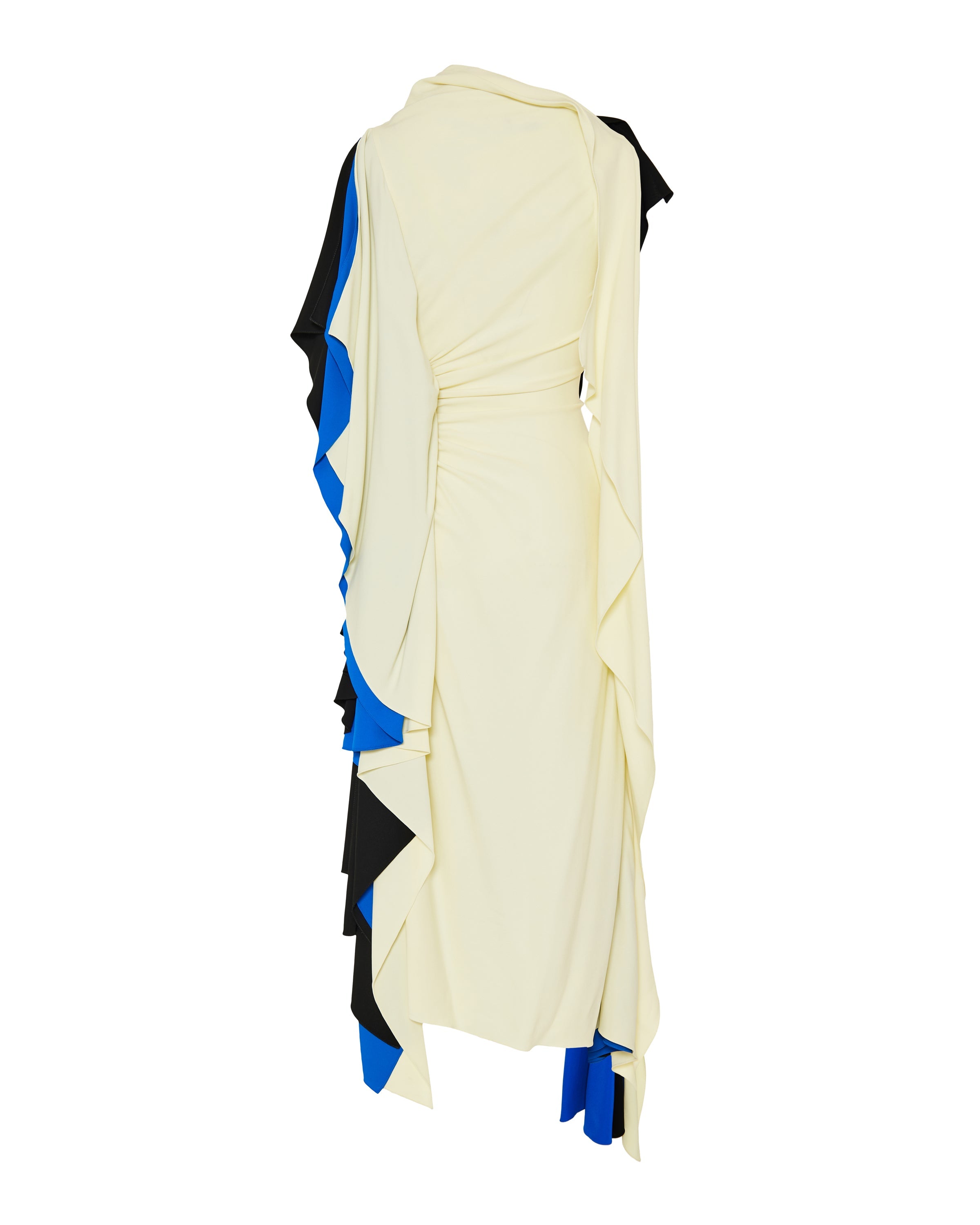 Draped cotton midi dress