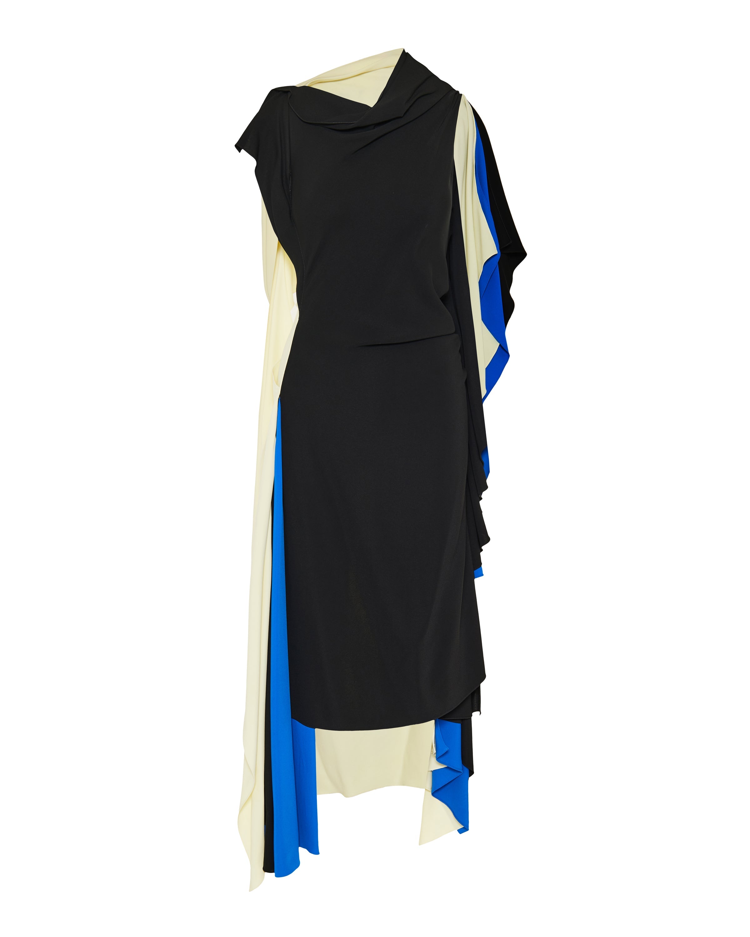 Draped cotton midi dress
