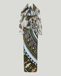 Occhi print satin and chiffon dress