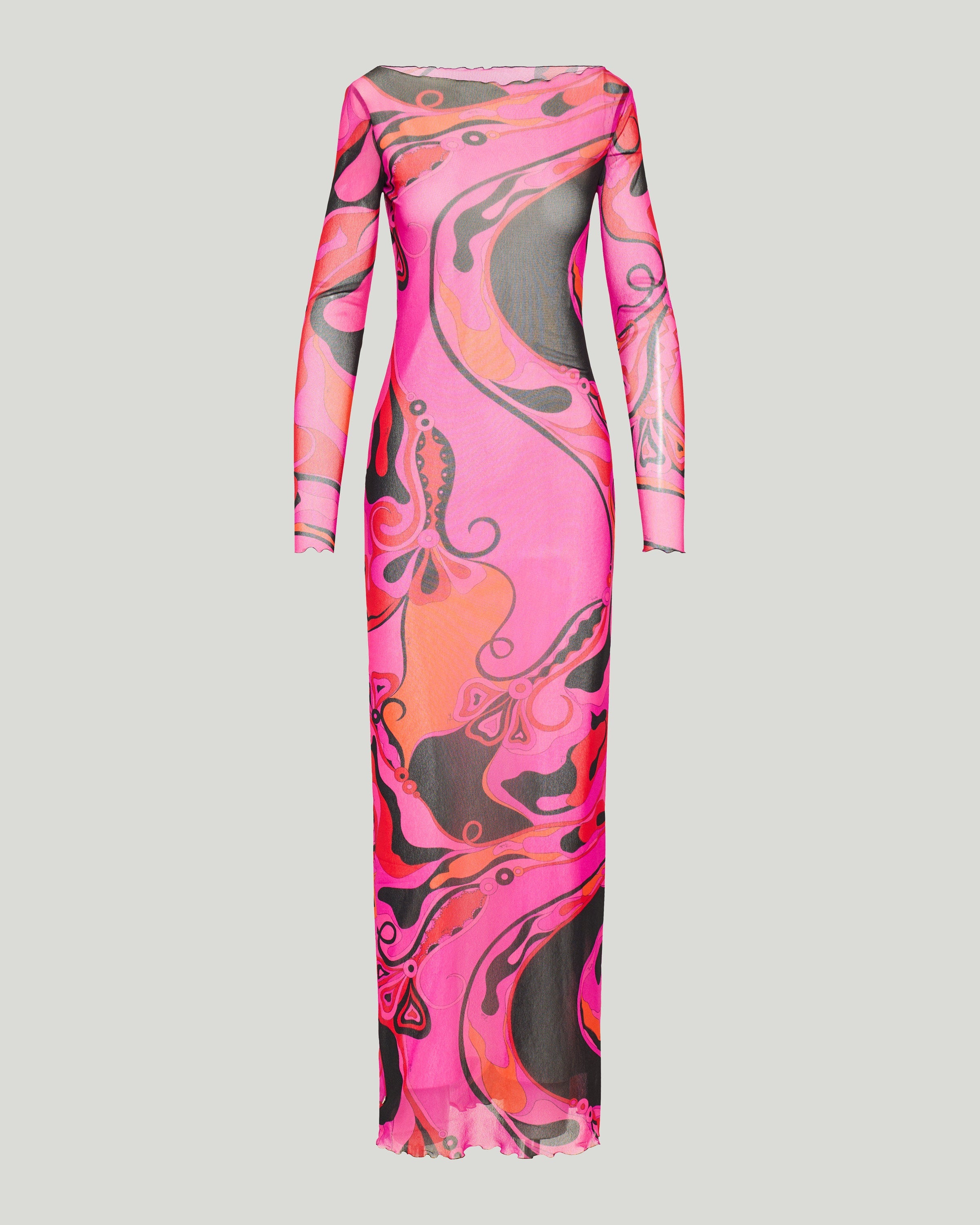 Orchidee mesh maxi dress