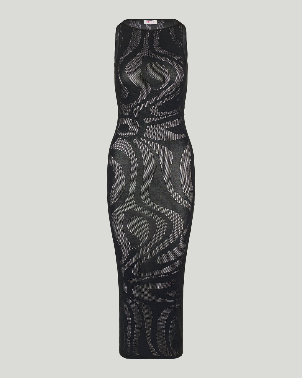 Marmo jacquard fitted long dress