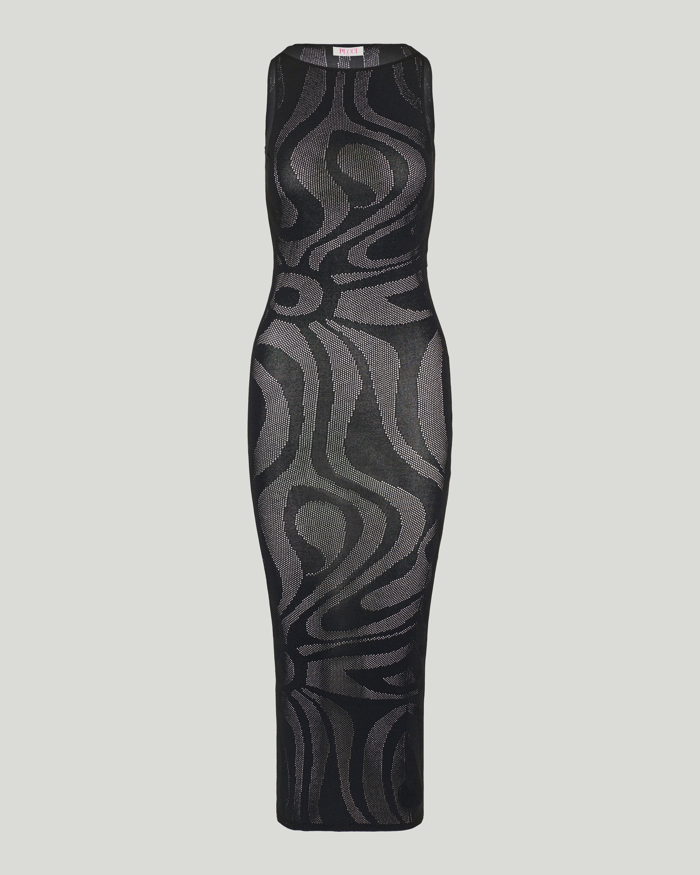 Marmo jacquard fitted long dress