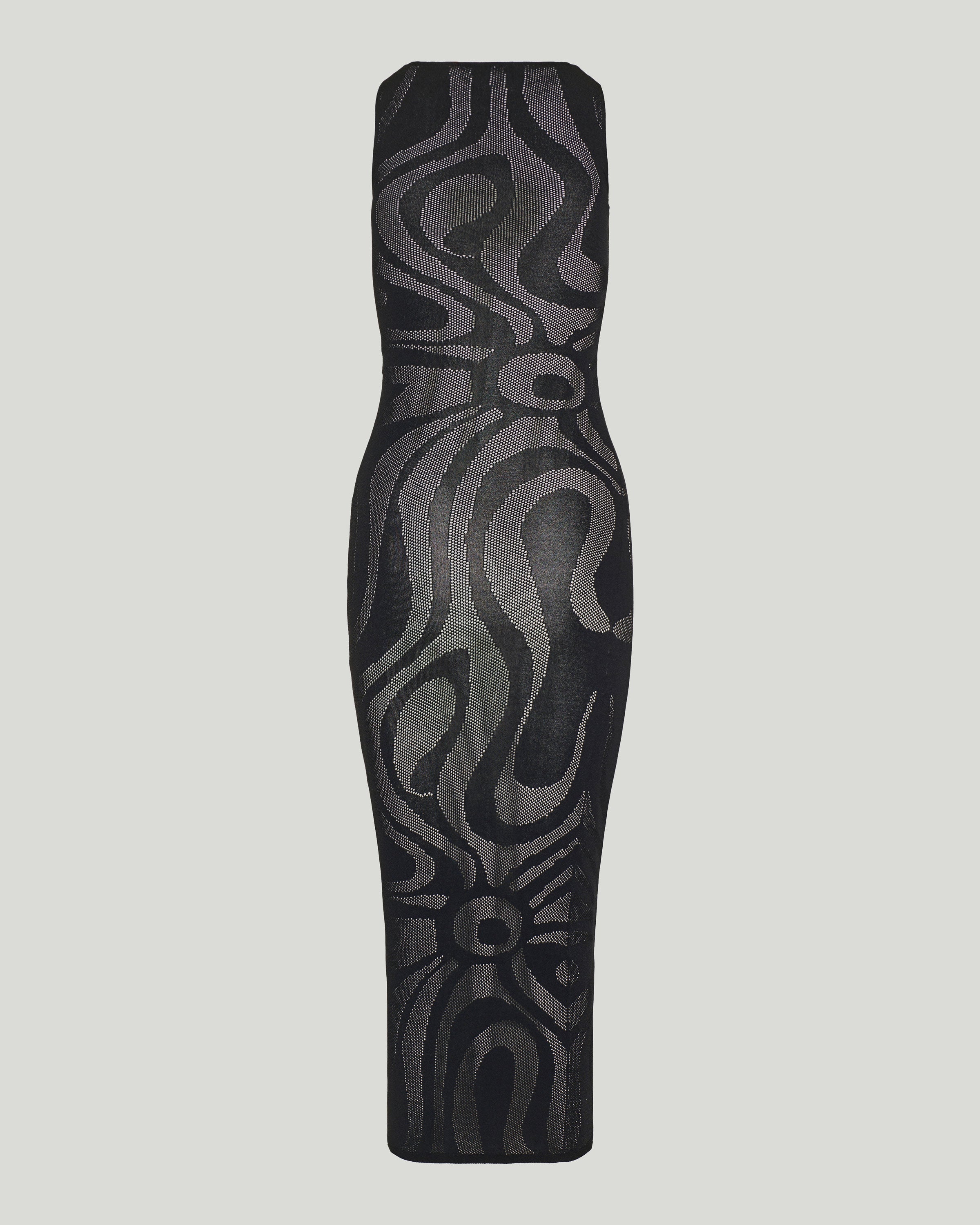 Marmo jacquard fitted long dress