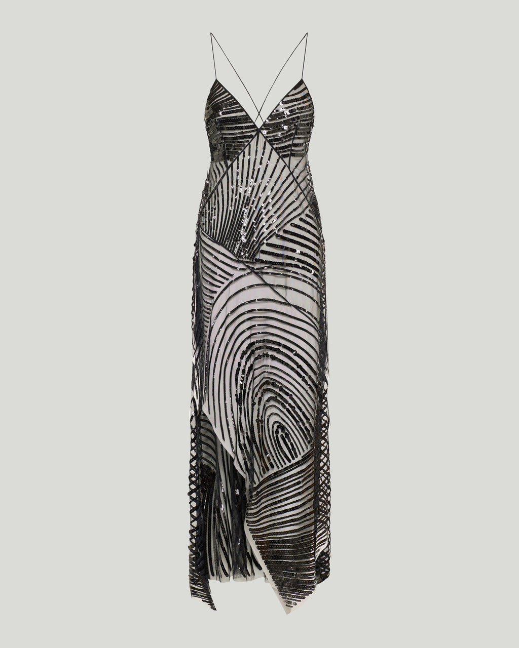 Embroidered tulle long dress