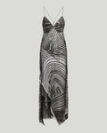 Embroidered tulle long dress