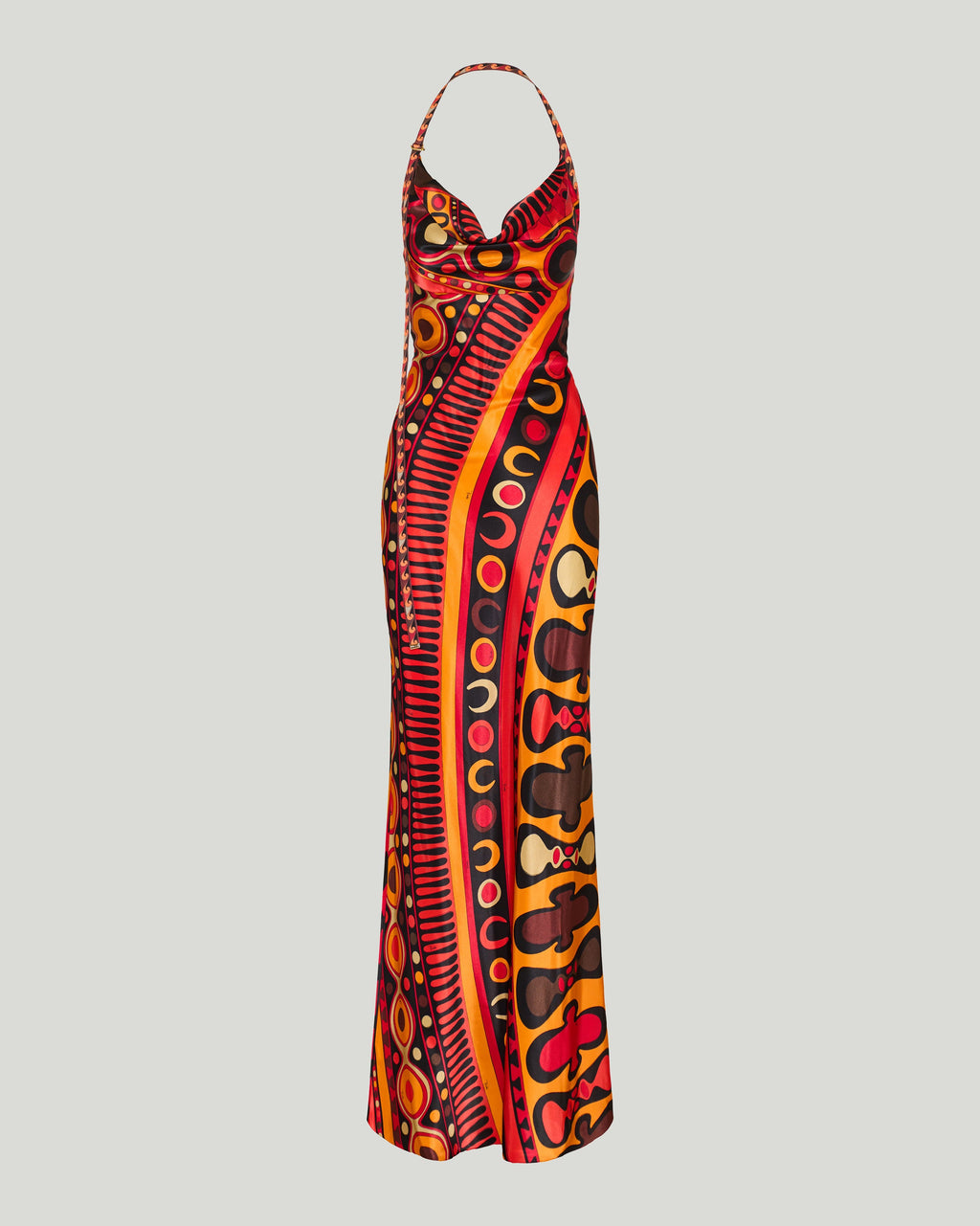 Soleil print satin dress