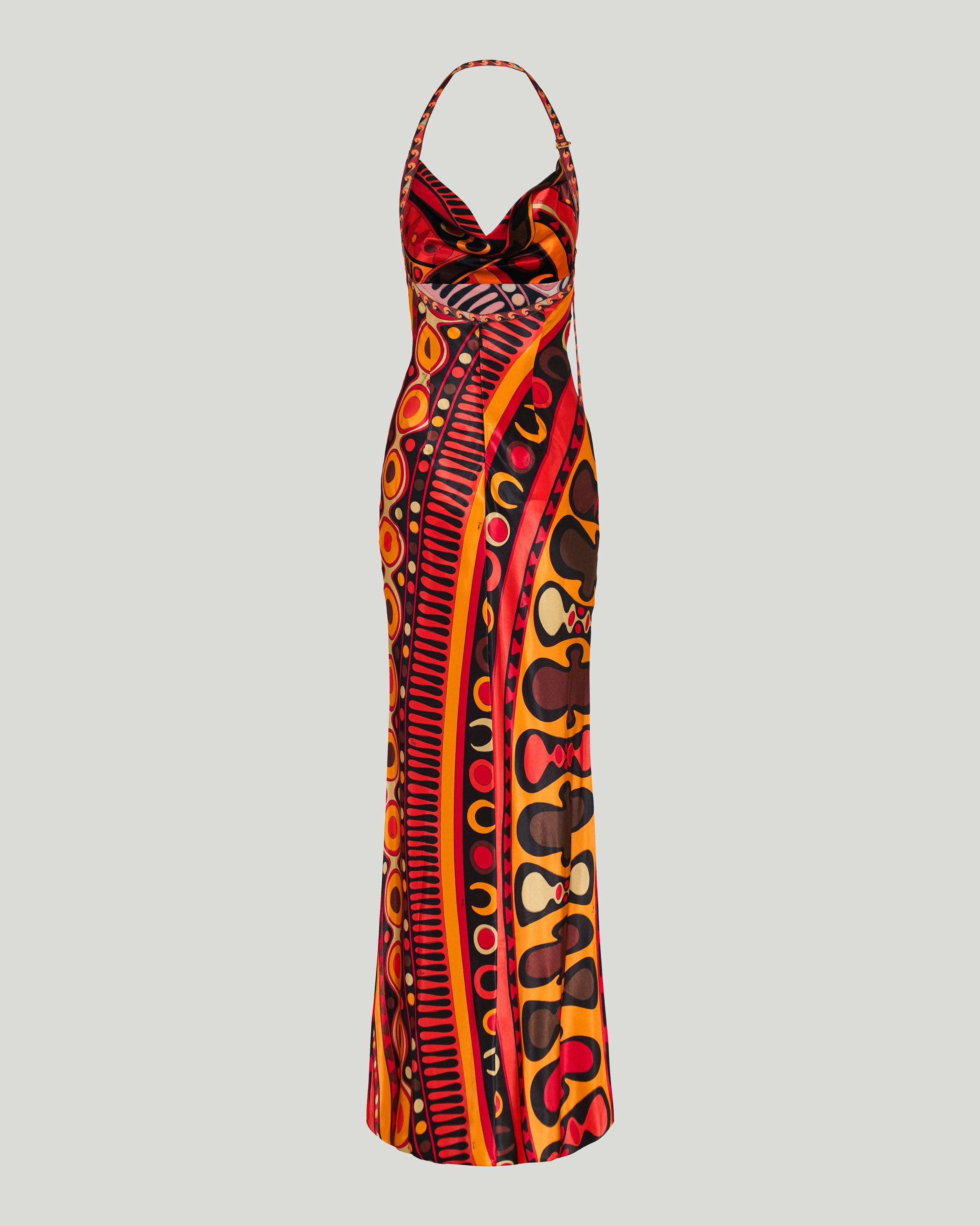 Soleil print satin dress