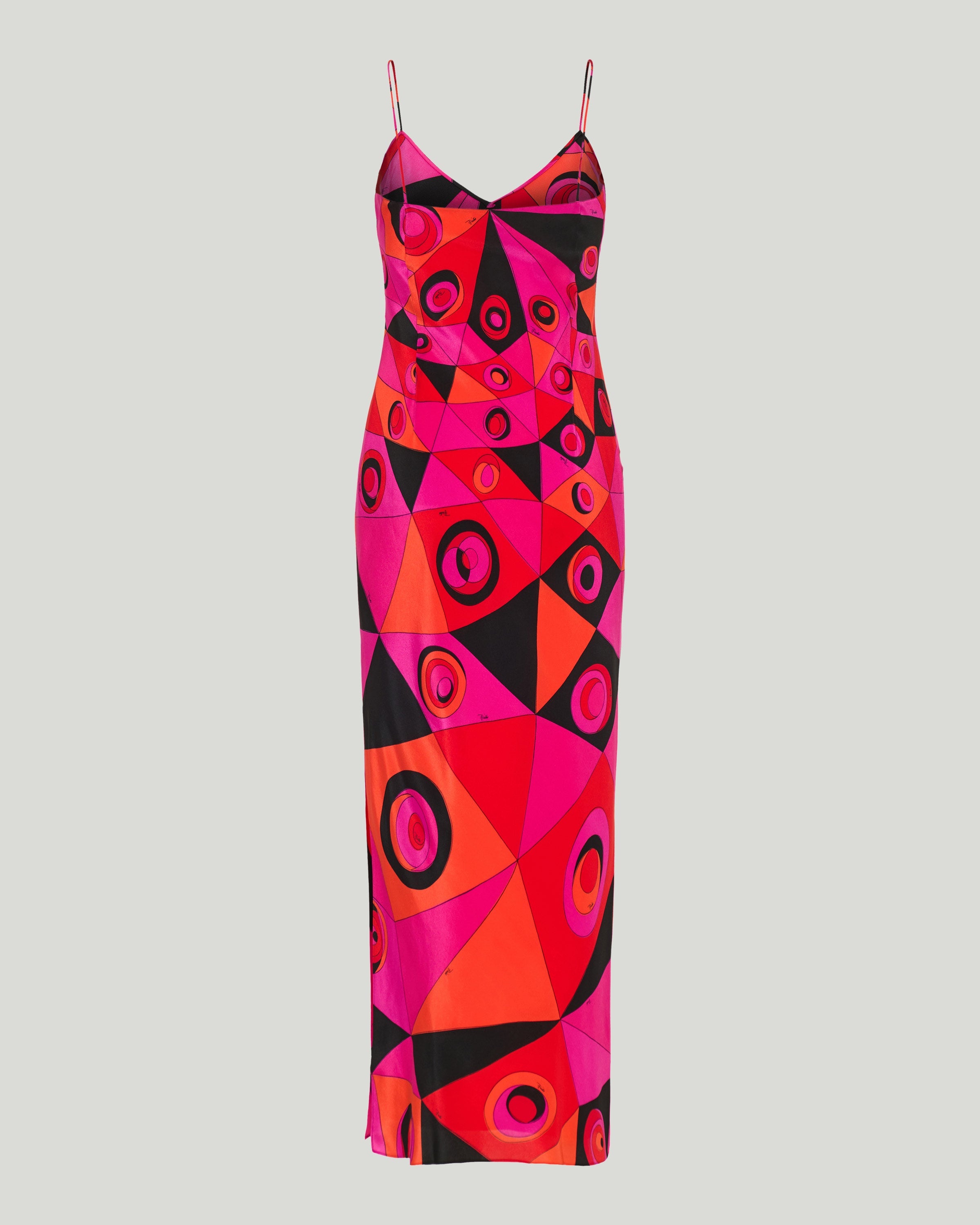 Occhi print silk long dress