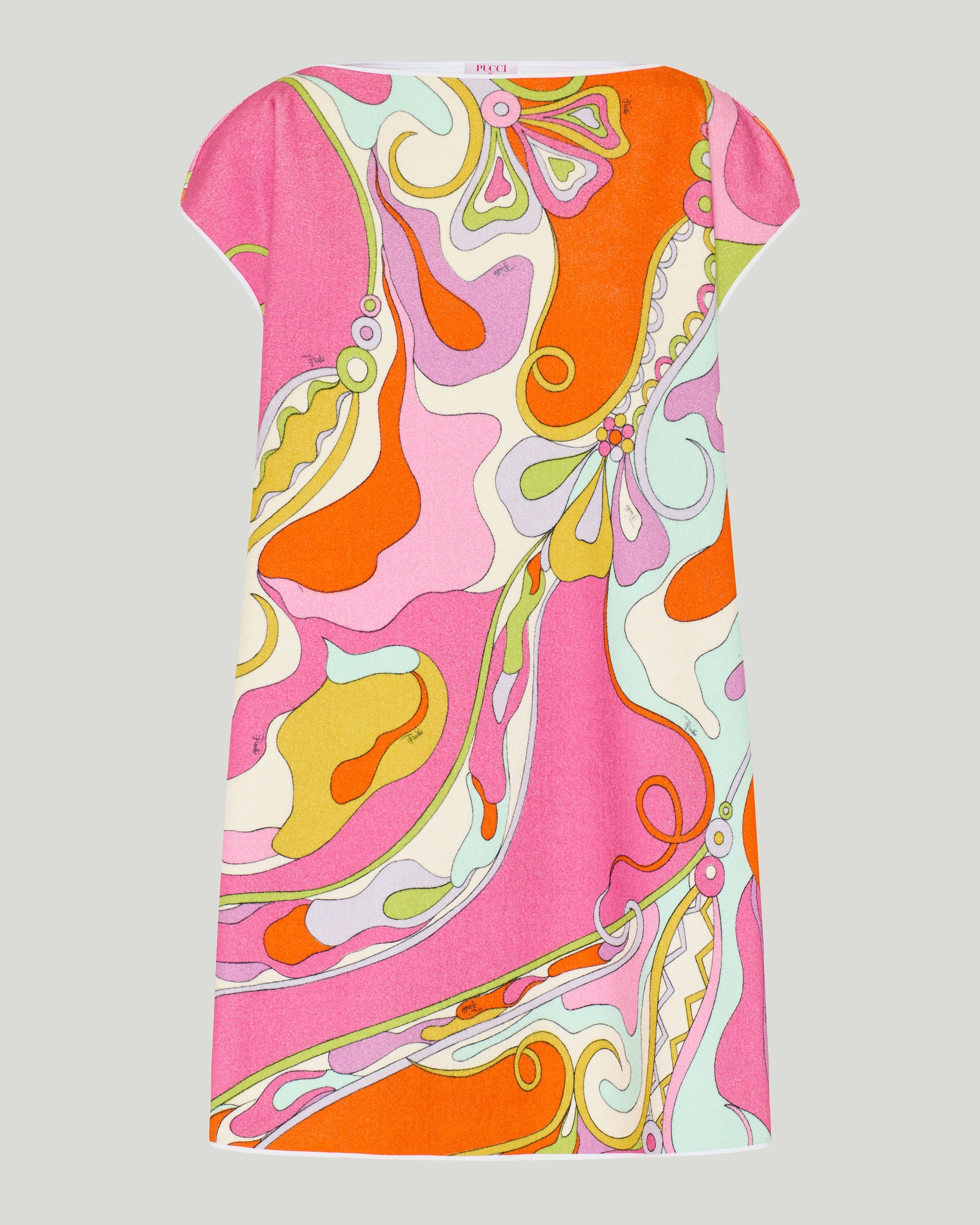 Orchidee print cotton terry dress