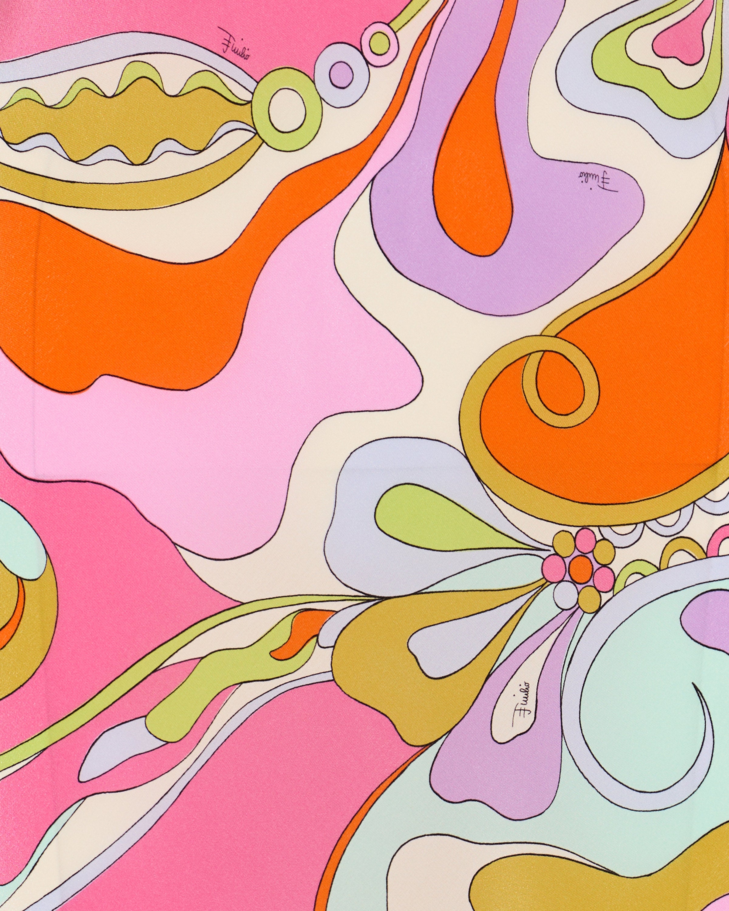 Orchidee print silk dress