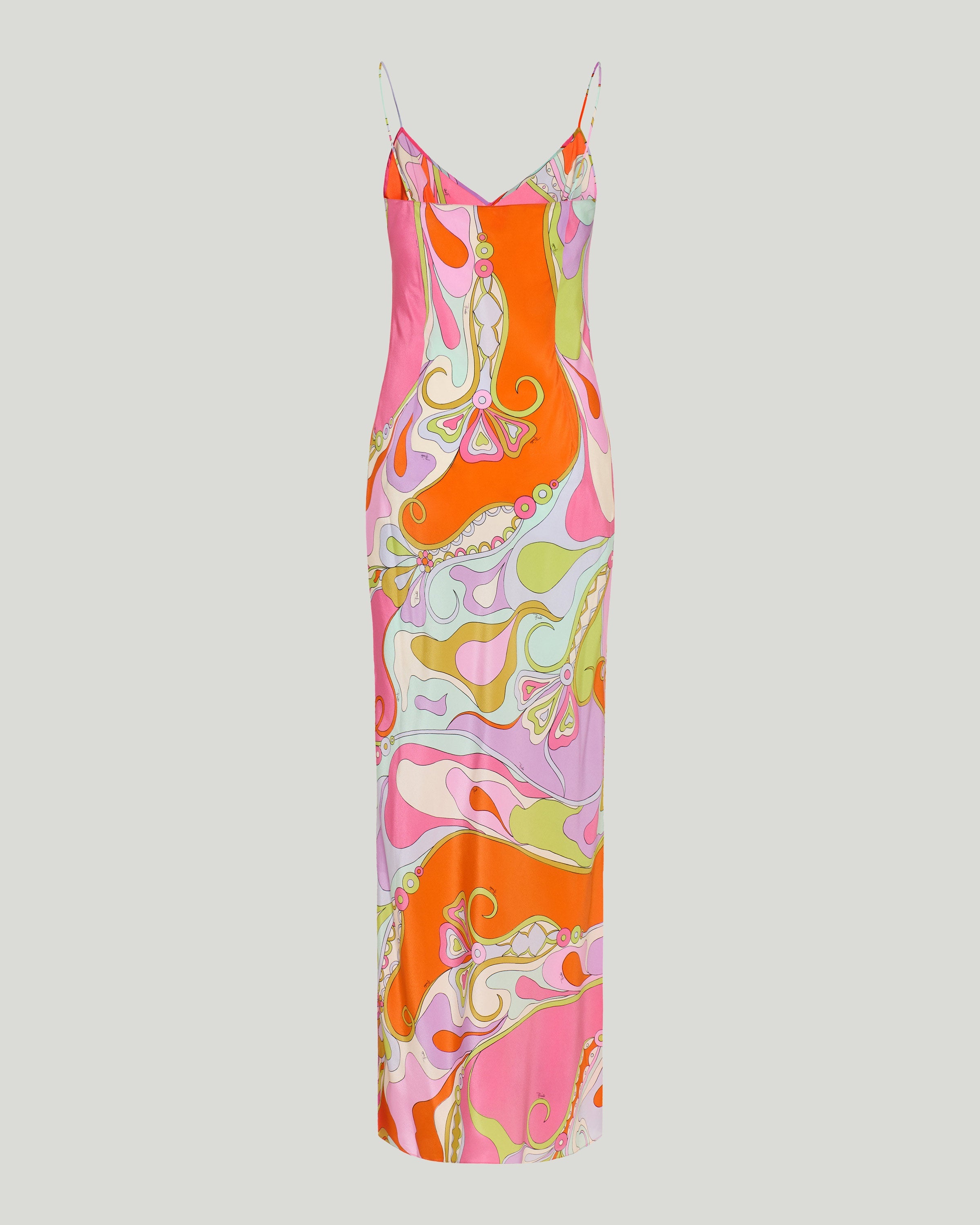 Orchidee print silk dress