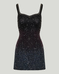 Galaxy crystal embellished mini dress