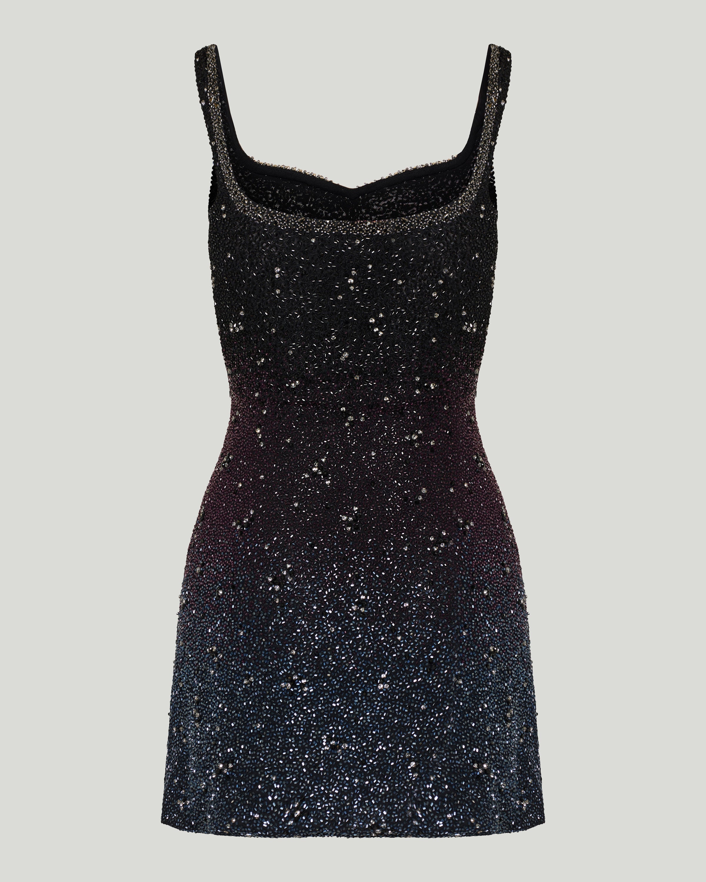 Galaxy crystal embellished mini dress