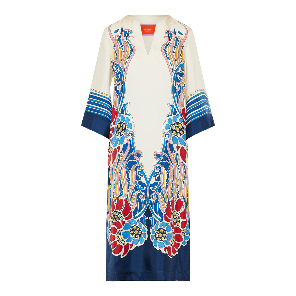 La Double J Lemuria Placée silk‑twill midi dress