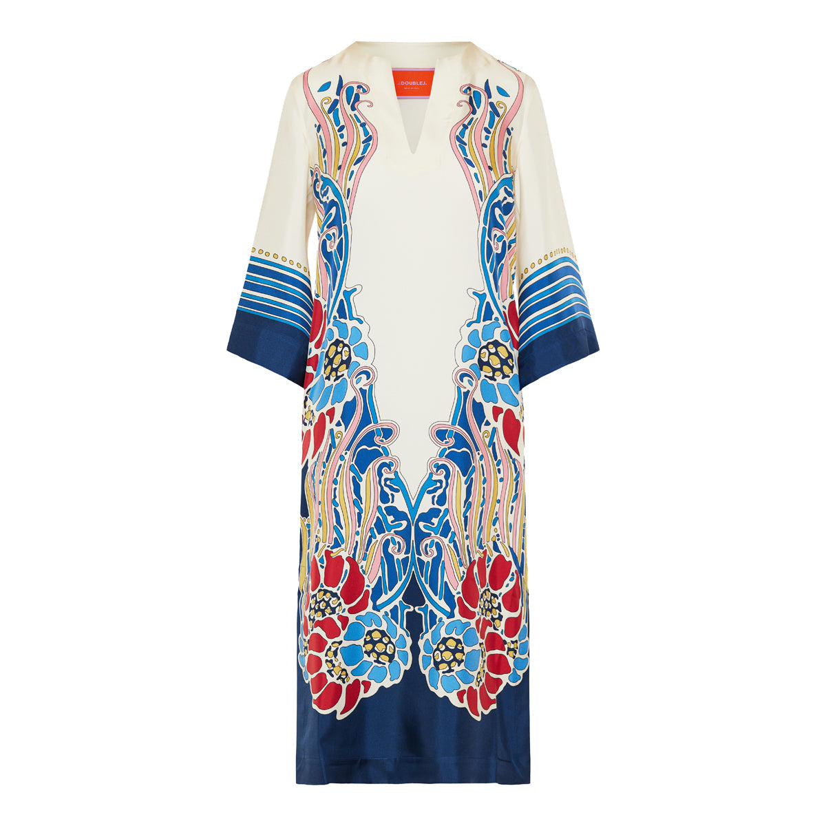 La Double J Lemuria Placée silk‑twill midi dress