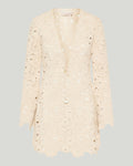 Crochet long-sleeve mini dress