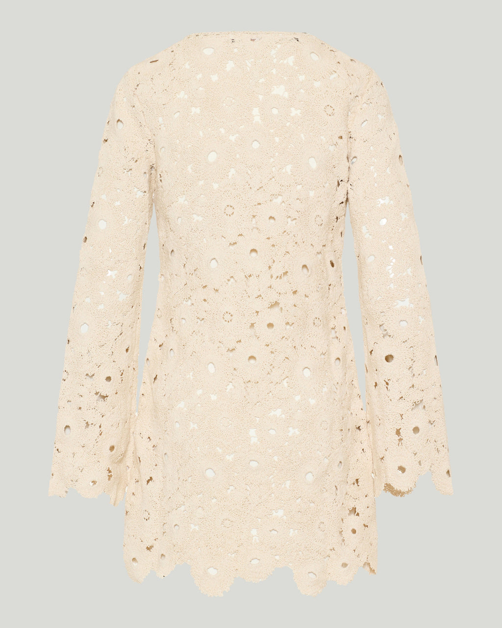 Crochet long-sleeve mini dress