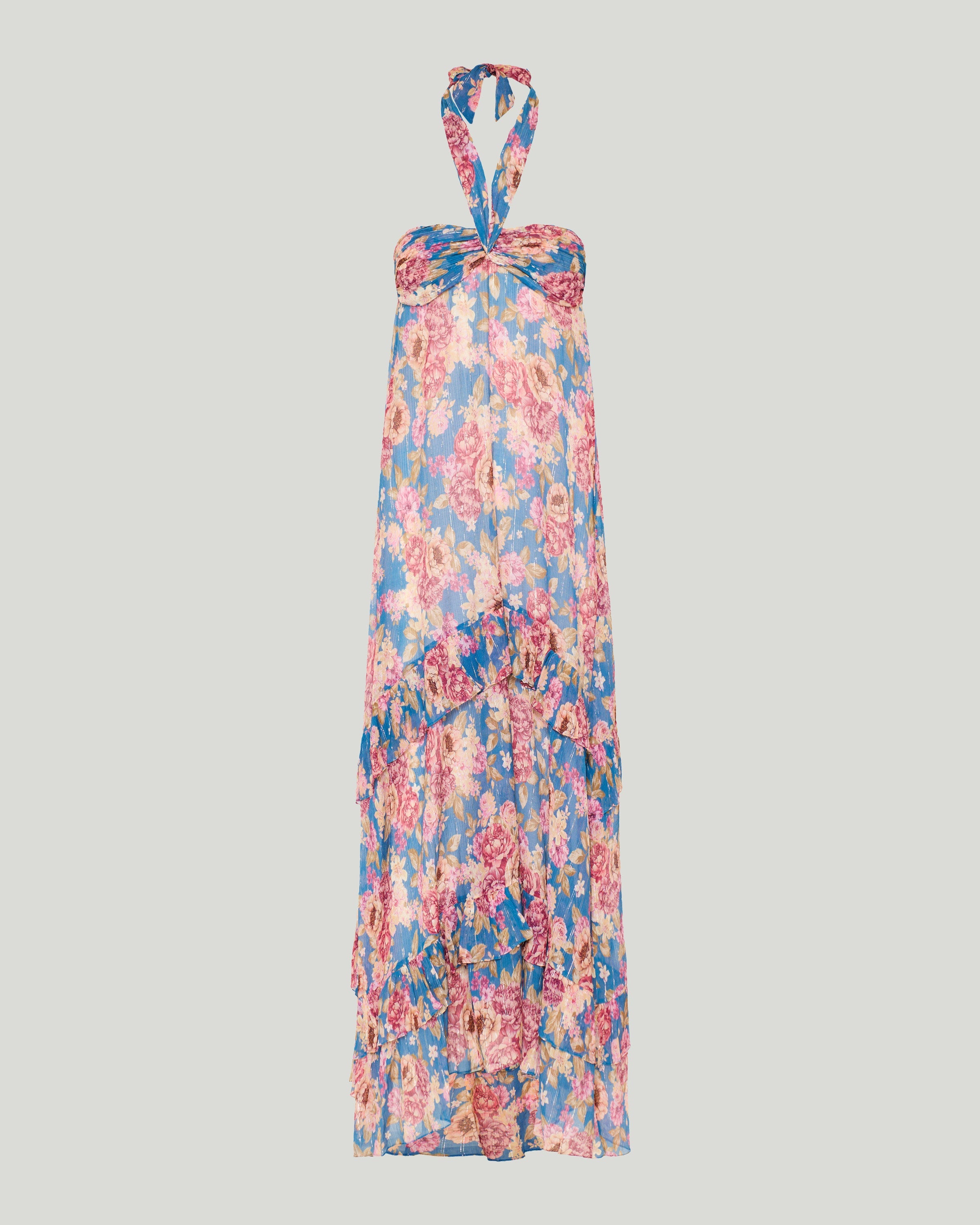 Flowing off-shoulder long dress