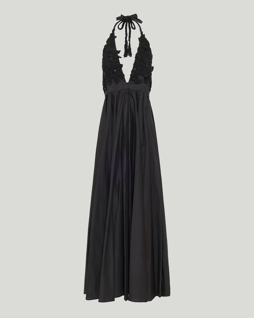 backless embroidered long dress