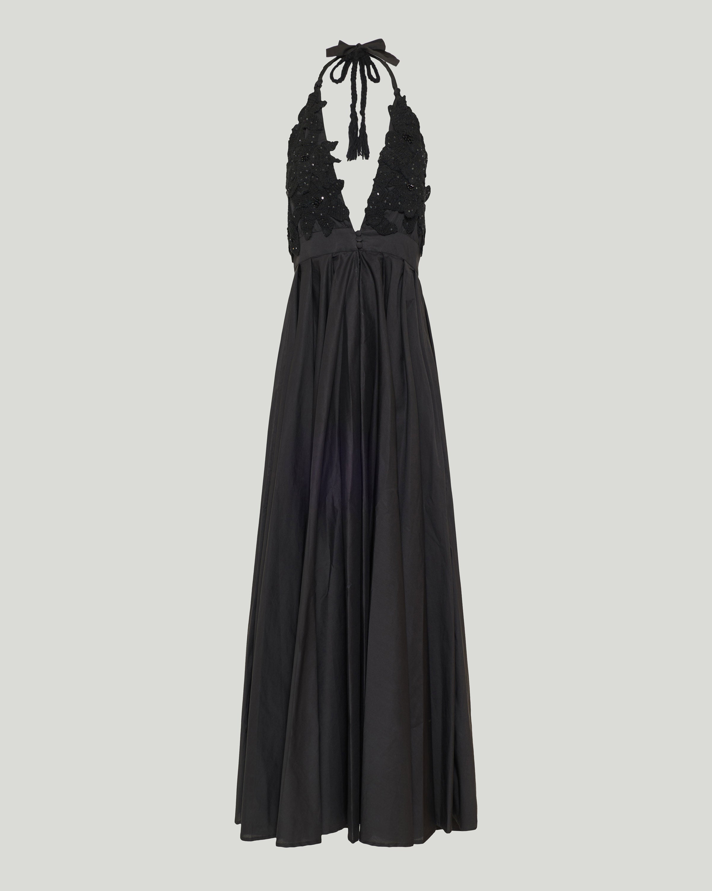 backless embroidered long dress
