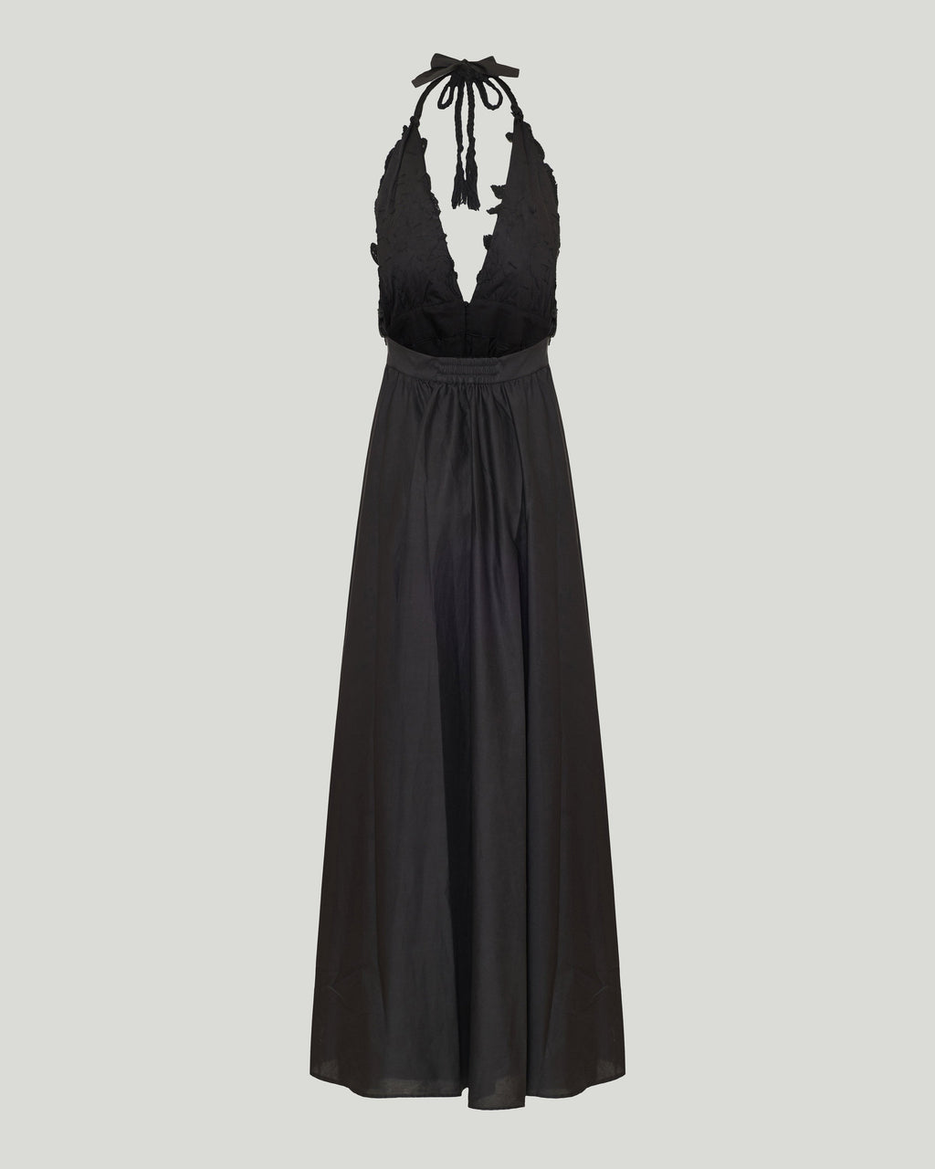 backless embroidered long dress