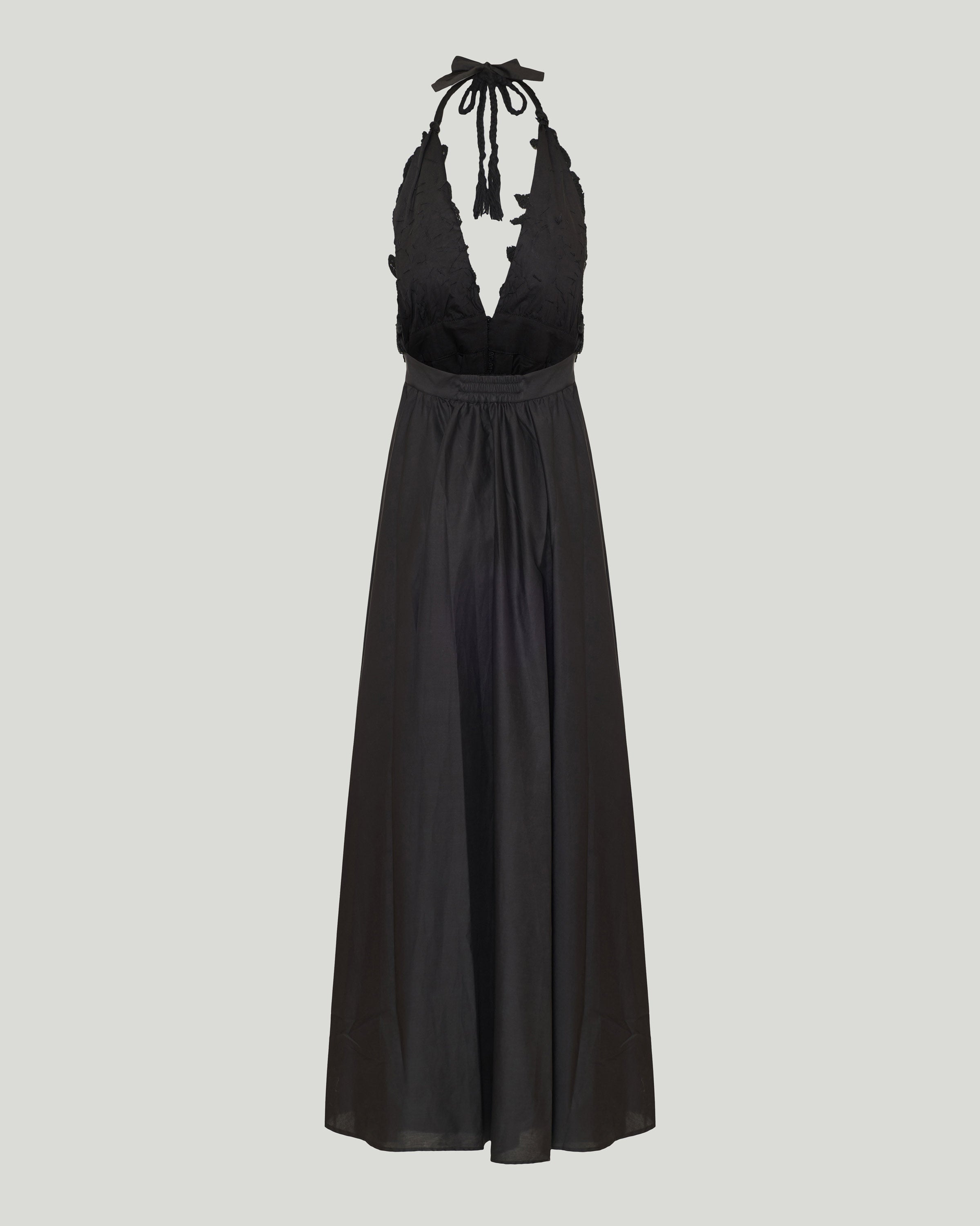 backless embroidered long dress