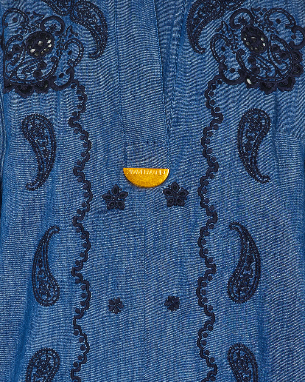 Zimmermann Embroidered cotton chambray mini dress