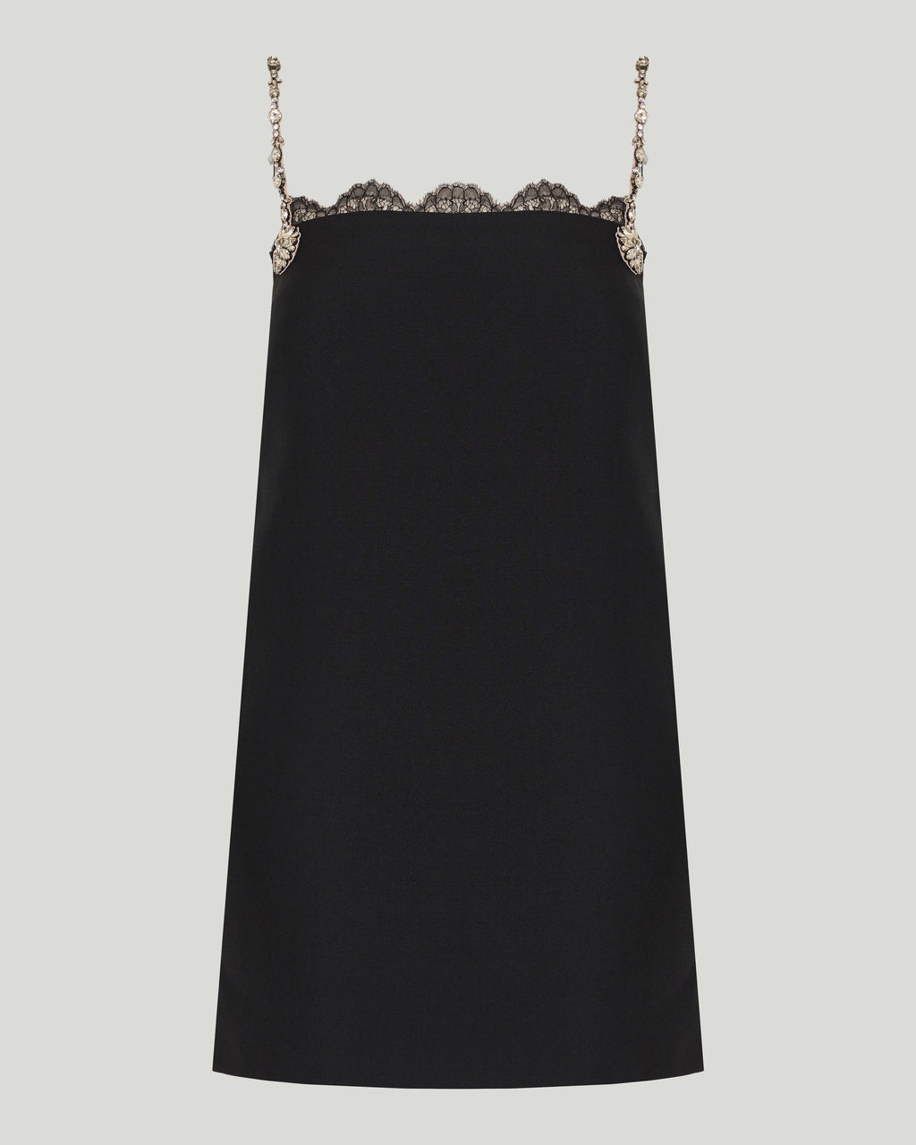 Crystal-embellished crepe mini dress