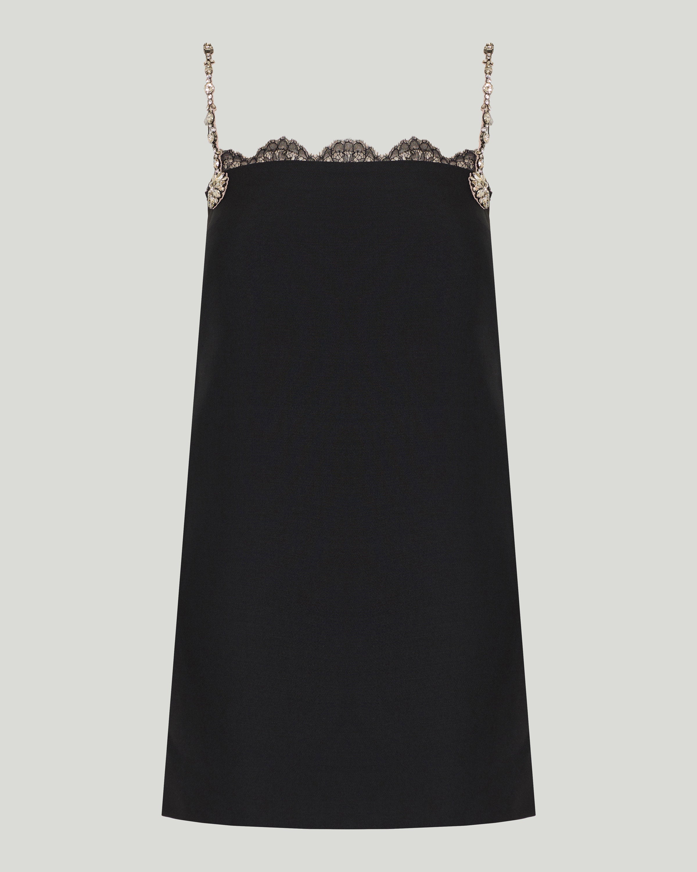 Crystal-embellished crepe mini dress