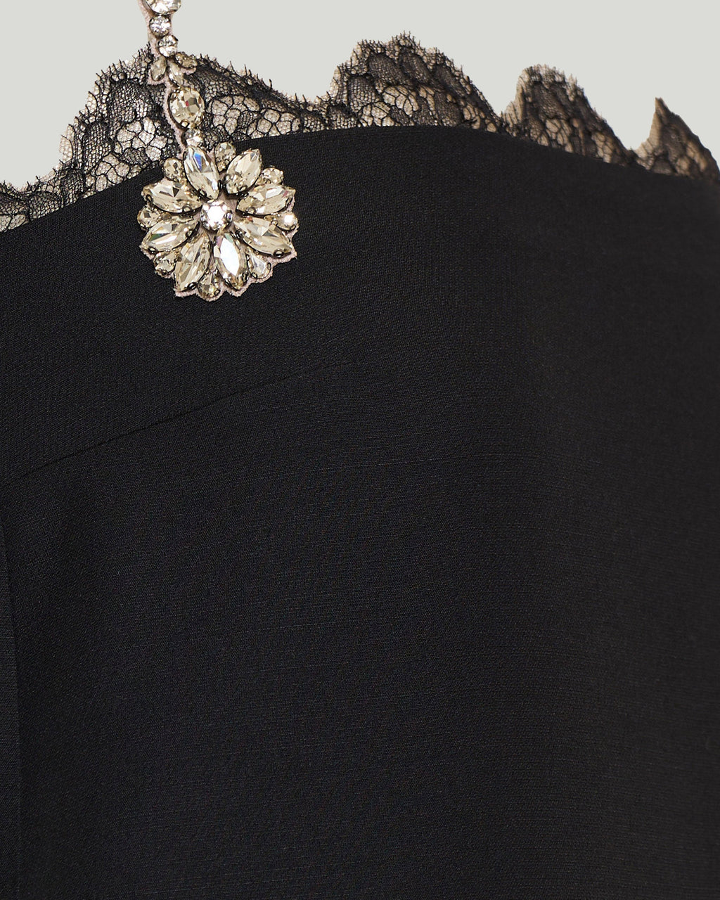 Crystal-embellished crepe mini dress