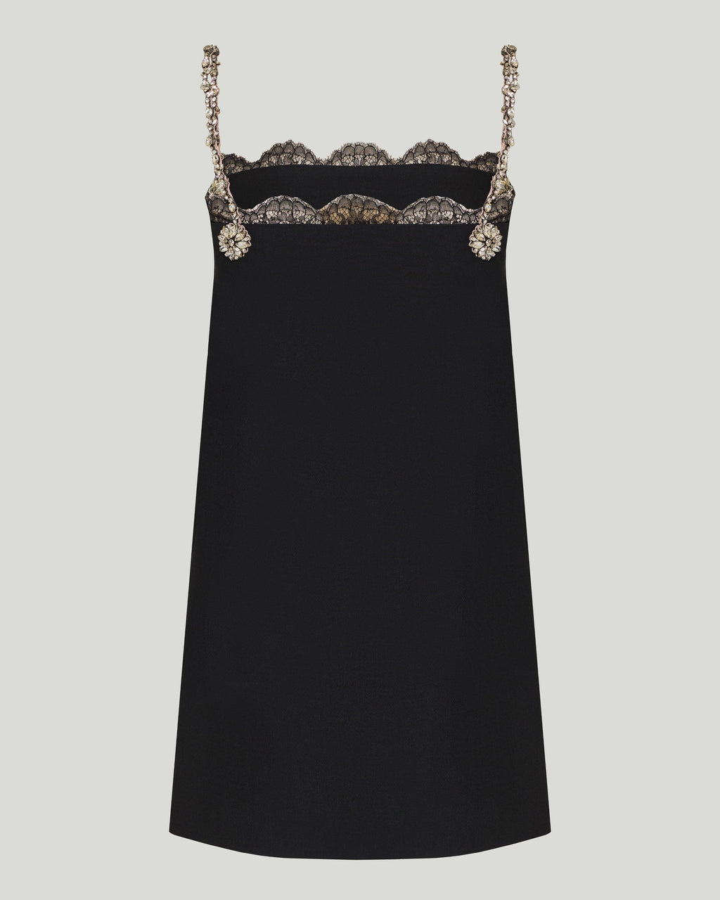 Crystal-embellished crepe mini dress
