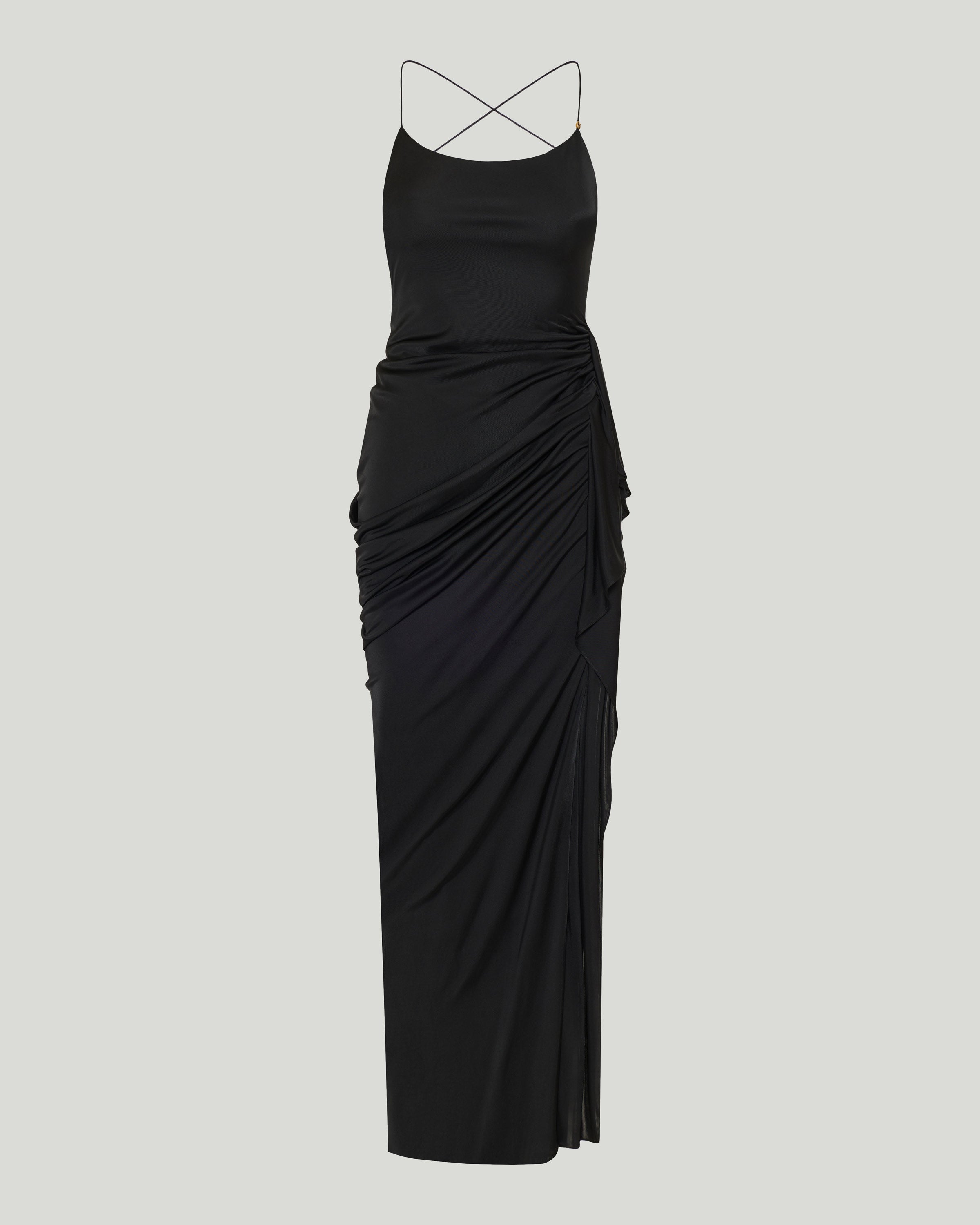 Draped viscose-jersey gown