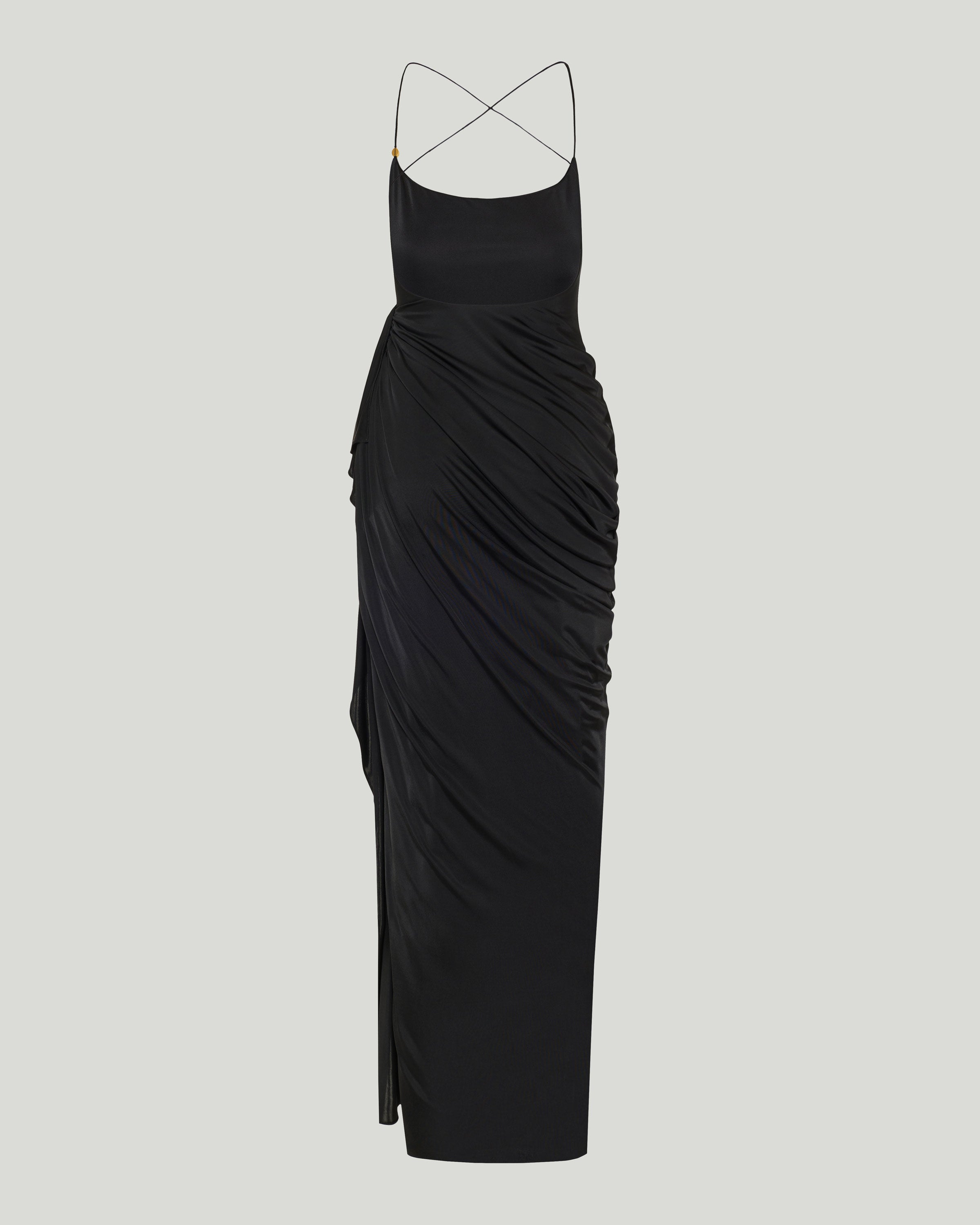 Draped viscose-jersey gown